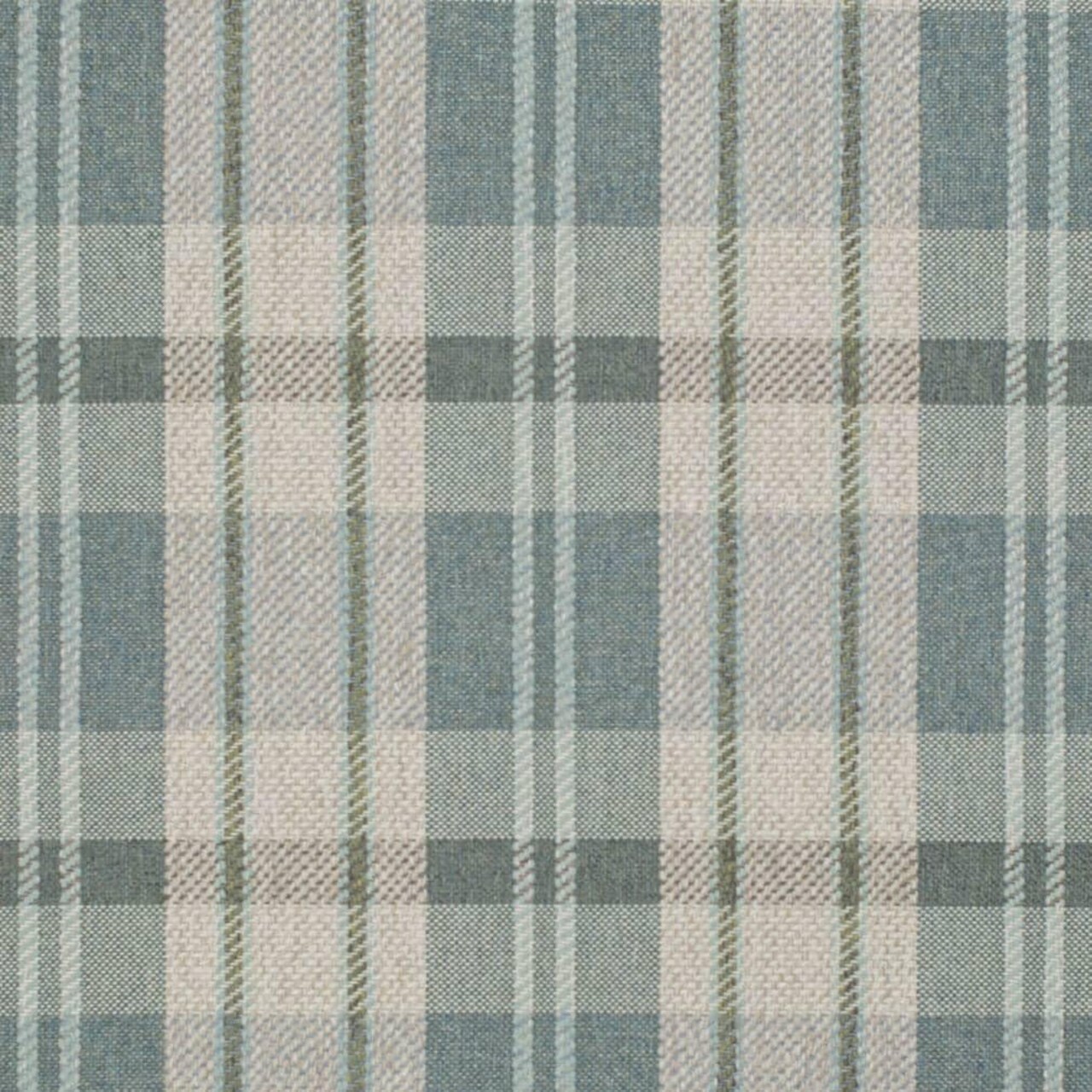 Aqua Stain Resistant Performance Pet Friendly Plaid Woven Pattern Upholstery Fabric by The Yard - SKU: Harley Oasis